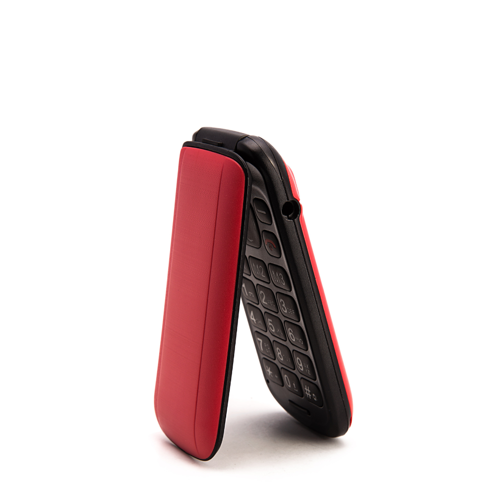 TTfone TT140 Red - Warehouse Deals Flip Folding Phone with USB Cable, Giffgaff Pay As You Go