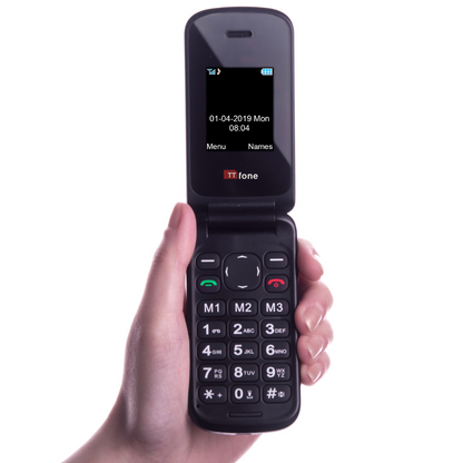 TTfone TT140 Red - Warehouse Deals Flip Folding Phone with Mains Charger, Giffgaff pay as you go