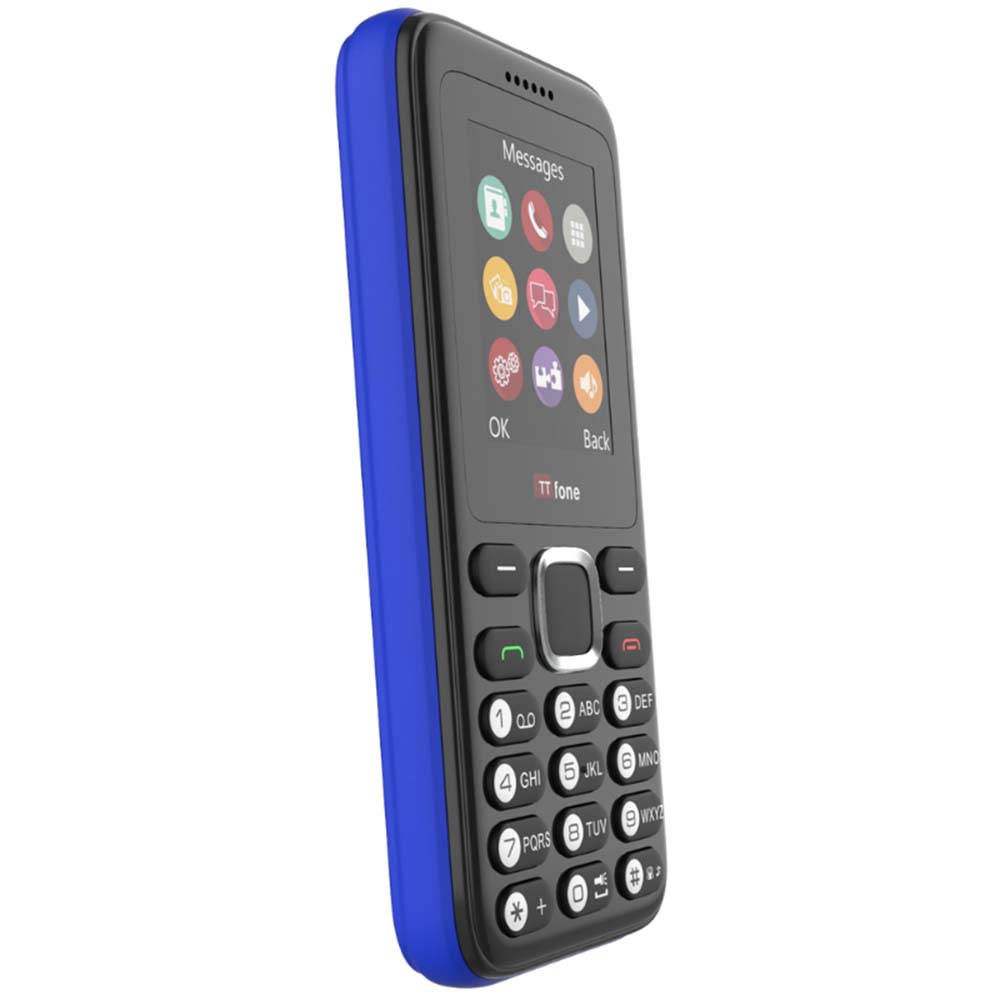 Warehouse Deals - TTfone TT150 Blue Dual SIM Mobile with Mains Charger, EE Pay As You Go