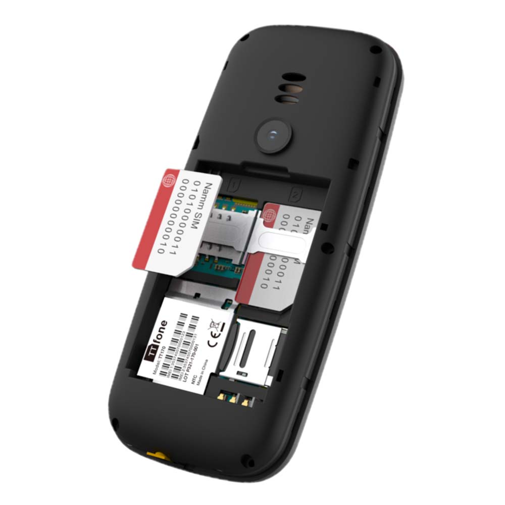 Warehouse Deals - TTfone TT170 Black Dual SIM mobile with USB Cable, O2 Pay As You Go