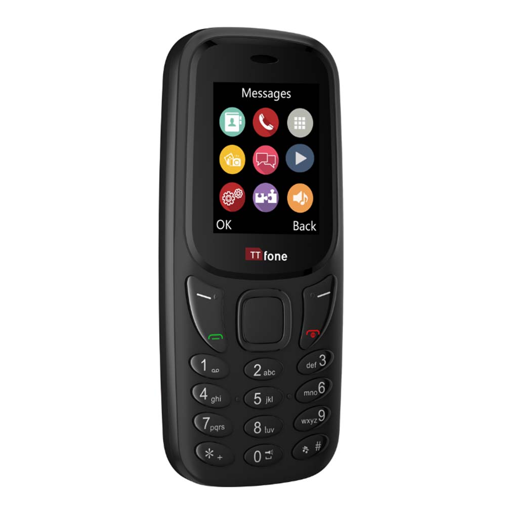 TTfone TT170 Black Dual SIM with USB Cable, O2 Pay As You Go