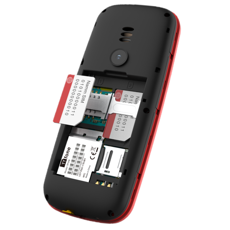 TTfone TT170 Red Dual SIM with USB Cable, EE Pay As You Go