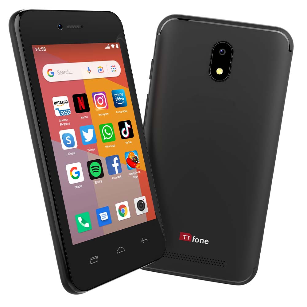 Returned Resale - TTfone Black TT20 Dual SIM with Mains Charger, Vodafone SIM Card