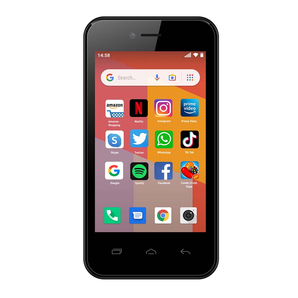 Returned Resale - TTfone Black TT20 Dual SIM with USB Cable, Giffgaff SIM Card