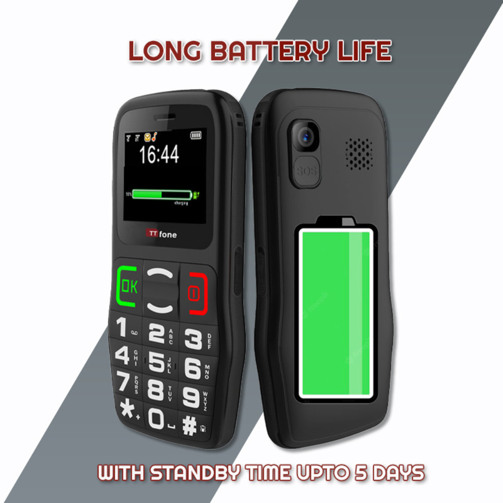 TTfone TT220 Big Button Mobile - Warehouse Deals with USB Cable, Vodafone Pay As You Go