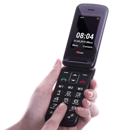 TTfone Nova TT650 Black Big Button Flip Mobile with Vodafone Pay As You Go