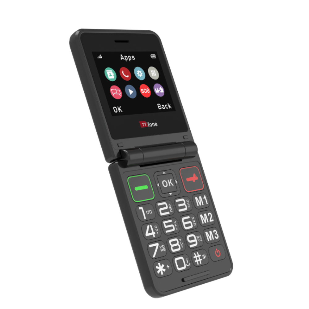 TTfone TT660 Flip Big Button Mobile with USB C Mains Charger