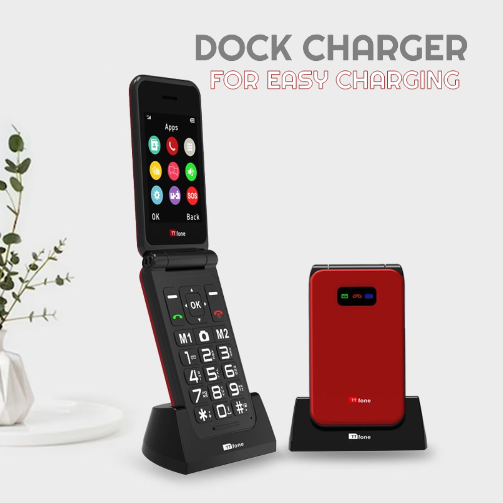 Warehouse Deals - TTfone TT760 Red with Dock Charger