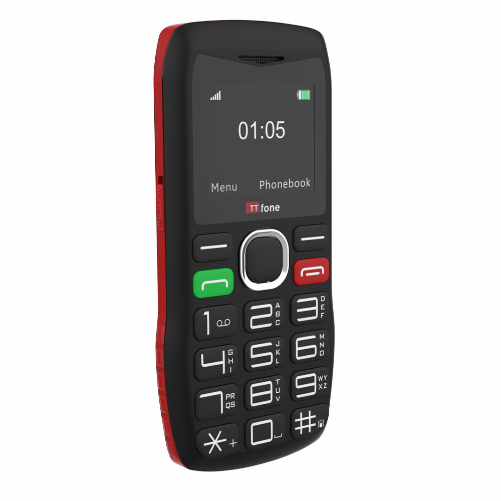 TTfone TT880 Easy-to-Use Big Button Mobile with Vodafone Pay As You Go SIM, USB C Cable