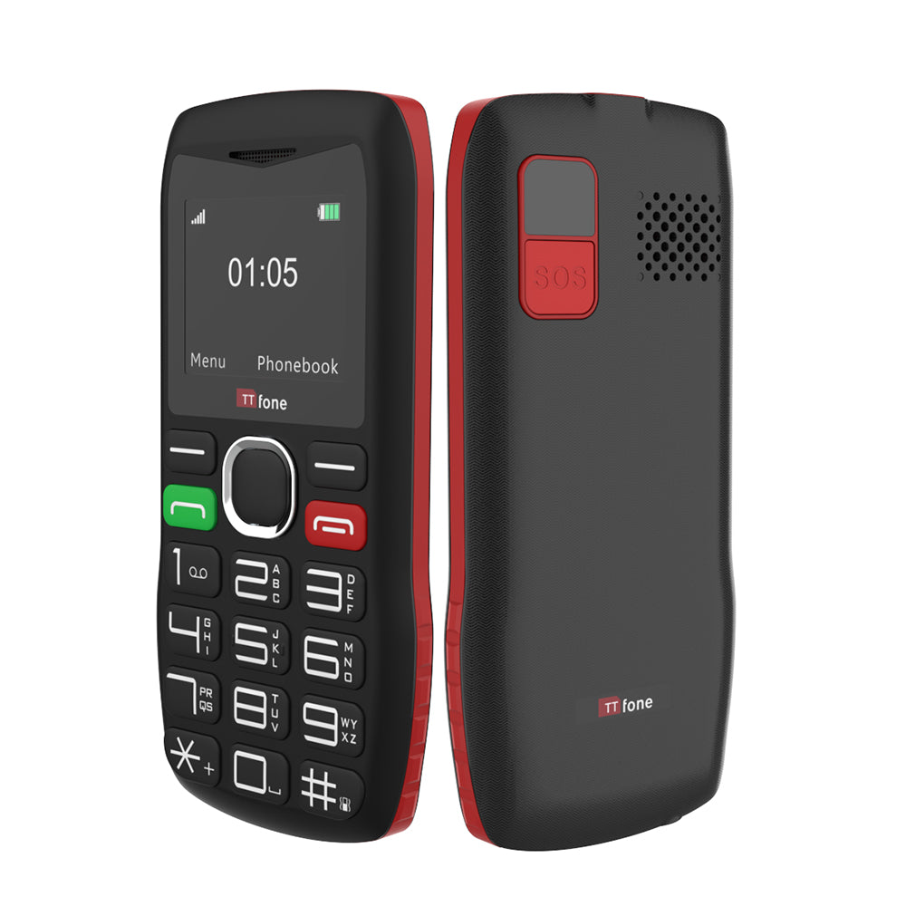 TTfone TT880 Easy-to-Use Big Button Mobile with Vodafone Pay As You Go SIM, USB C Cable