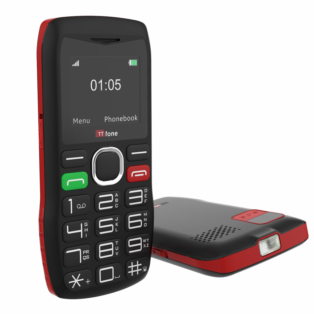 TTfone TT880 Easy-to-Use Big Button Mobile with Vodafone Pay As You Go SIM, USB C Cable