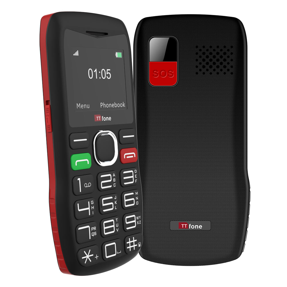 TTfone TT880 Easy-to-Use Big Button Mobile Phone with O2 Pay As You Go SIM, USB C Mains Charger