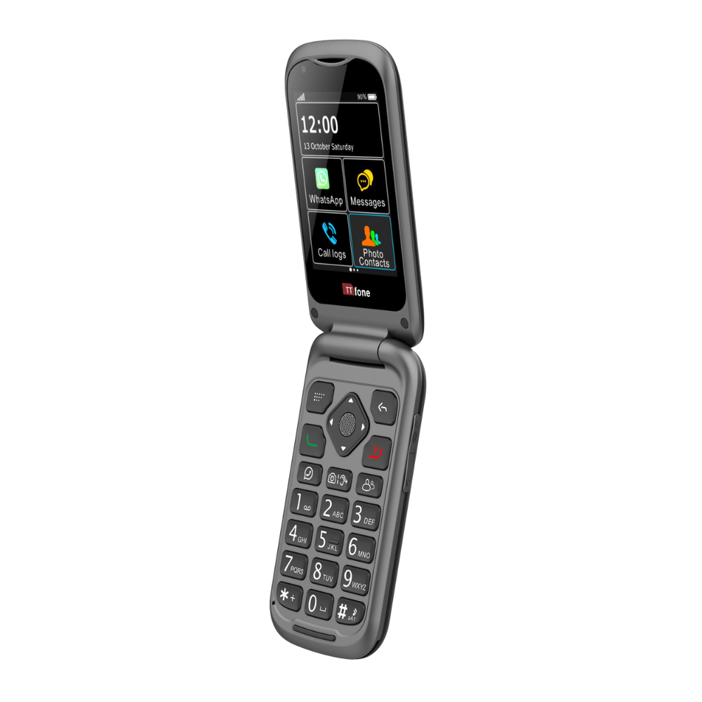 TTfone TT970 4G WhatsApp Flip Senior Big Button Mobile with EE Pay As You Go SIM