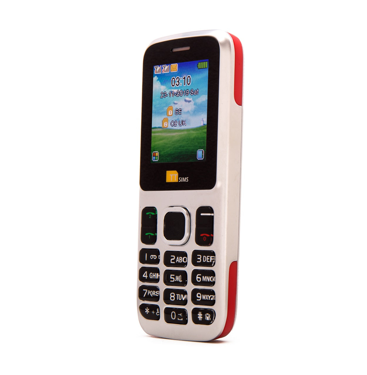 TTfone Red TT130 Dual Sim - Warehouse Deals with Mains Charger and EE Pay As You Go